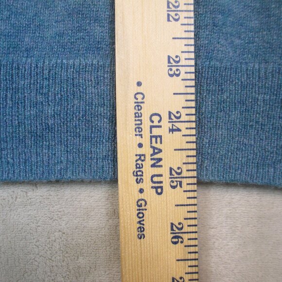 TAHARI 100% 2-Ply Cashmere V-Neck Sweater in Deep Heathered Teal Blue Size M - Picture 8 of 8